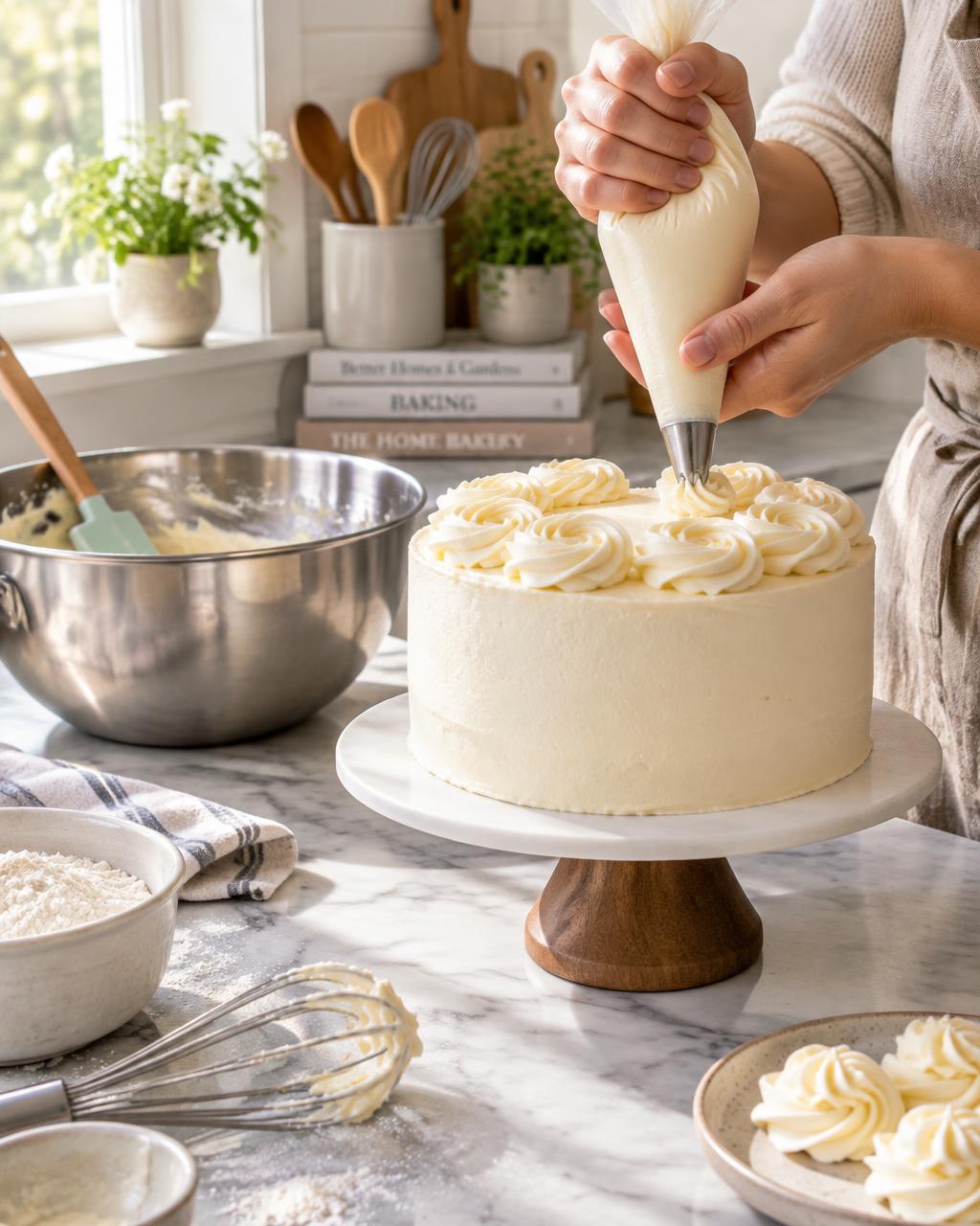 Baking in the home kitchen of The Golden Batter by Hema